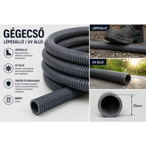 Gégecső lépésálló UV álló! 25mm