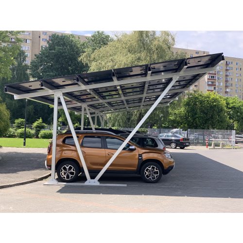 HQ Mount Autóbeálló 2 autónak 5,4x6,2m aluminum 15 napelemhez