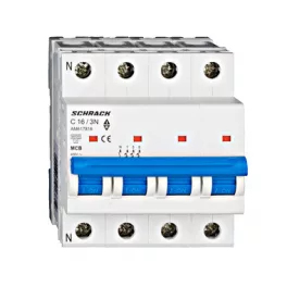 Kismegszakító (MCB) 16A 3p+N 6kA C Schrack