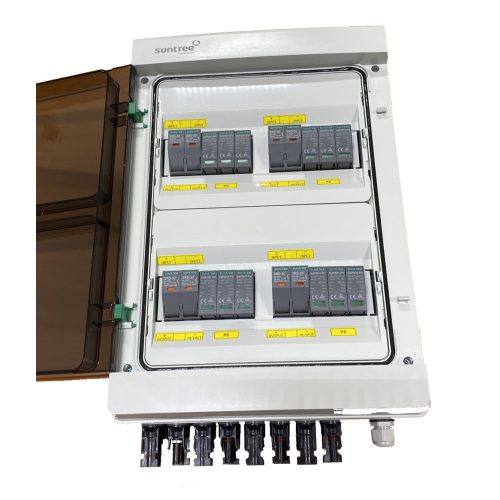 SUNTREE DC 4/4 előszerelt elosztó T1+T2 1000 VDC