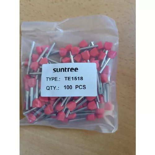 Suntree iker érvéghüvely 2x1,5x18 mm TE15-18